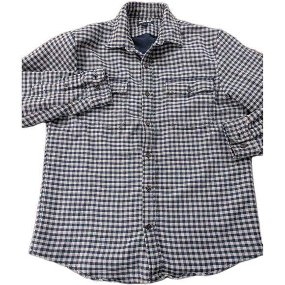 Lands' End Other - Lands' End Men's Medium Heavy Cotton Lined Shirt Blue Flannel Cabincore